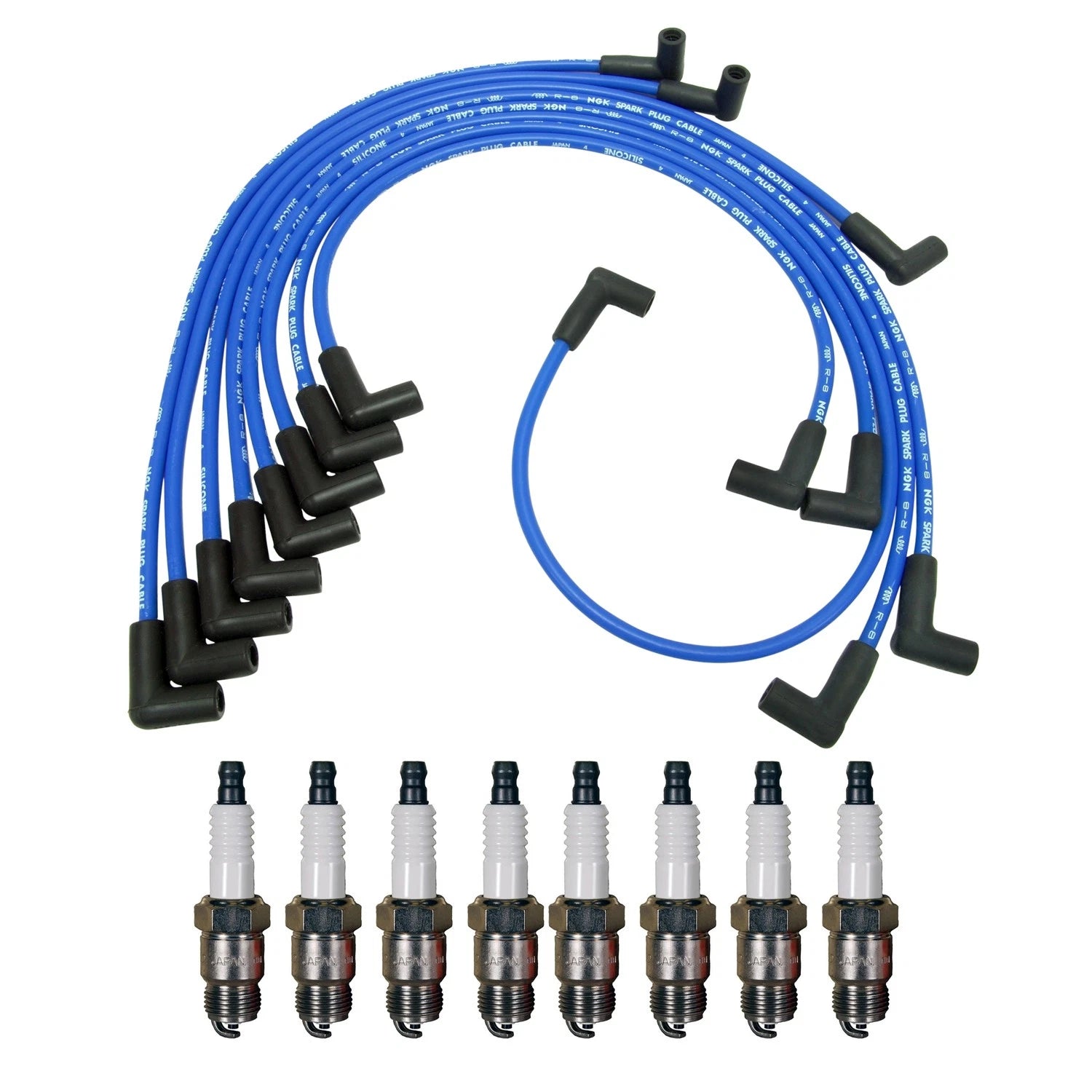 NGK 8mm Wire Set & Denso Spark Plug Kit for C10 C1500 C20 G10 G20 K10 V8 (1973–1995)