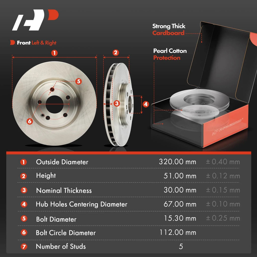 Disc Brake Rotors & Ceramic Pads for Mercedes-Benz CLA250 (2014–2019)