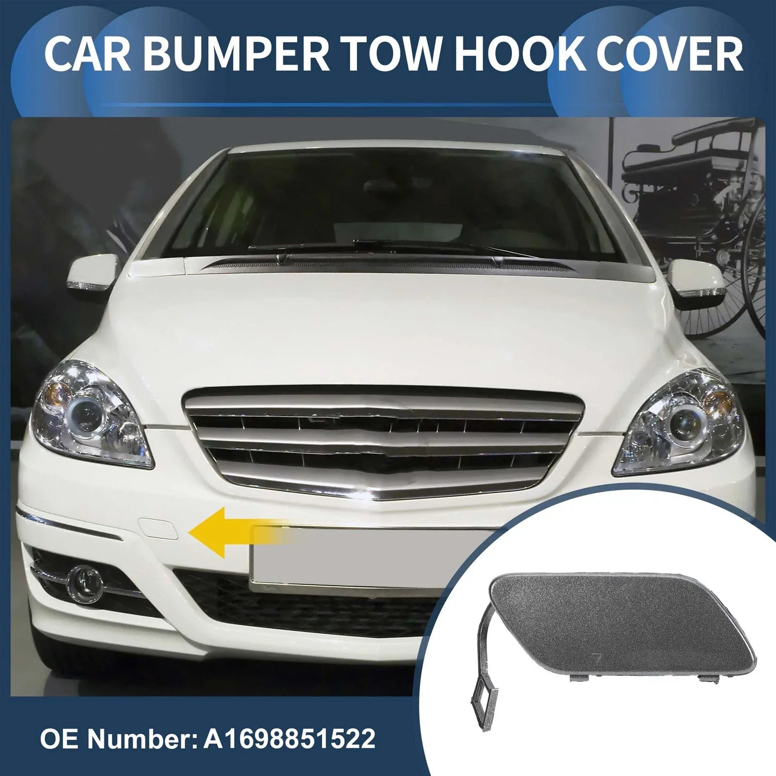 Front Bumper Tow Hook Cap for Mercedes-Benz B-Class (2005-2011)