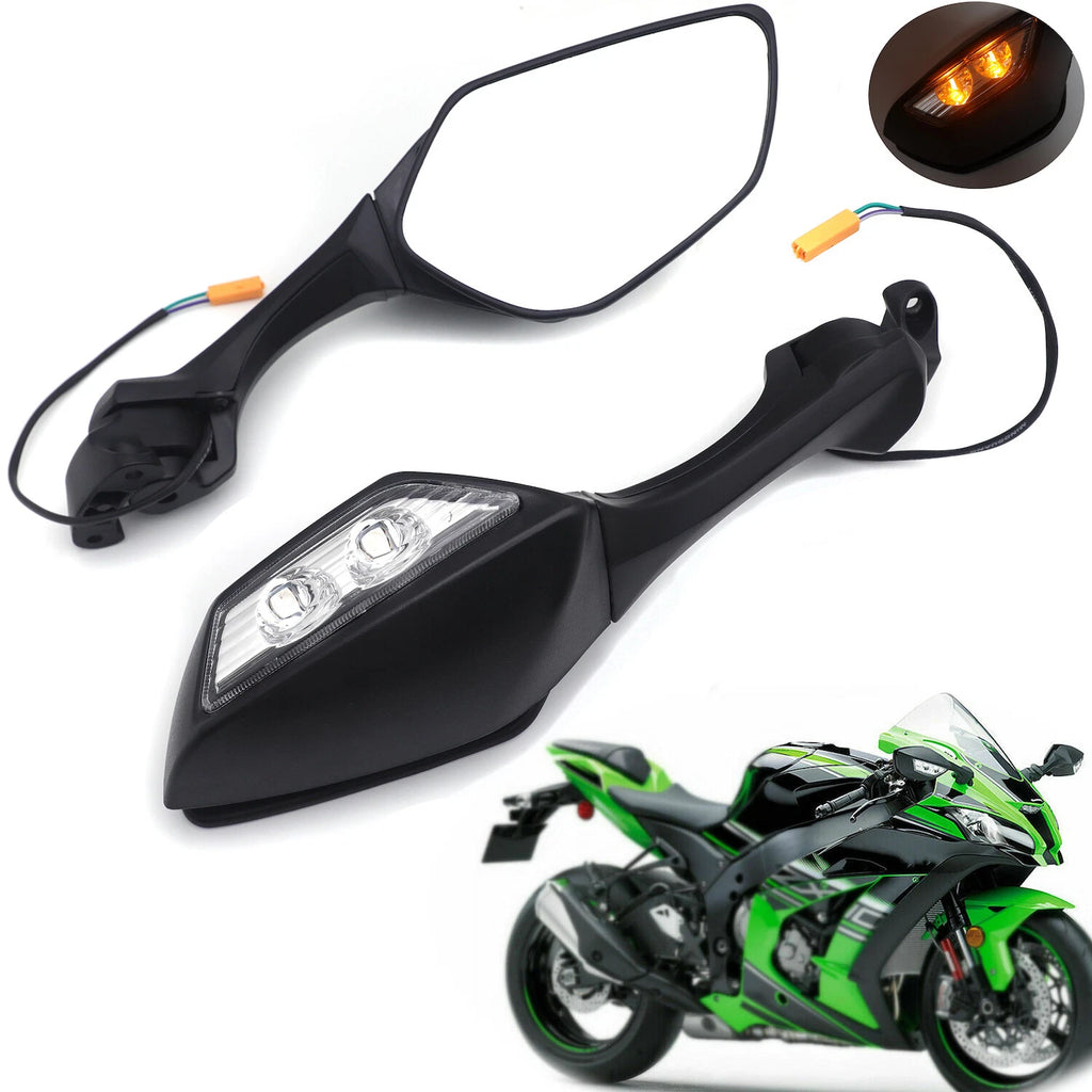 Rear View Mirrors with Turn Signals for Kawasaki Ninja ZX10R (2011–2015) / H2 (2014–2015)