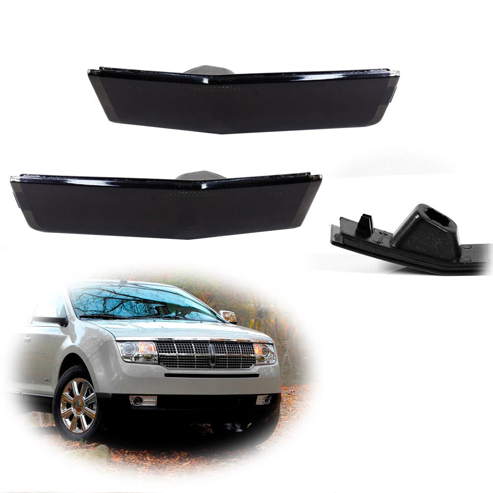 Smoked Lens Front Side Marker Light Reflectors for Lincoln MKX (2007–2010)