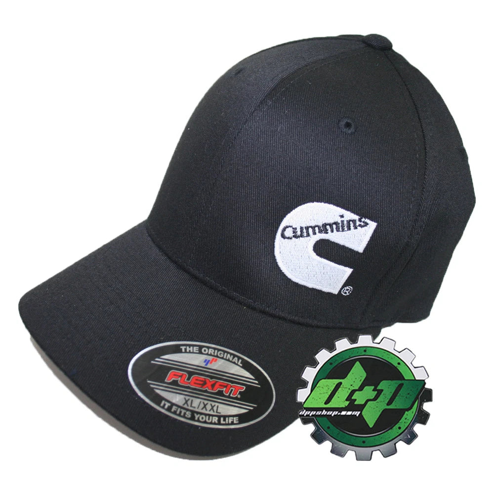 Cummins Black Trucker Hat Flex Fit Cap (XL/XXL)