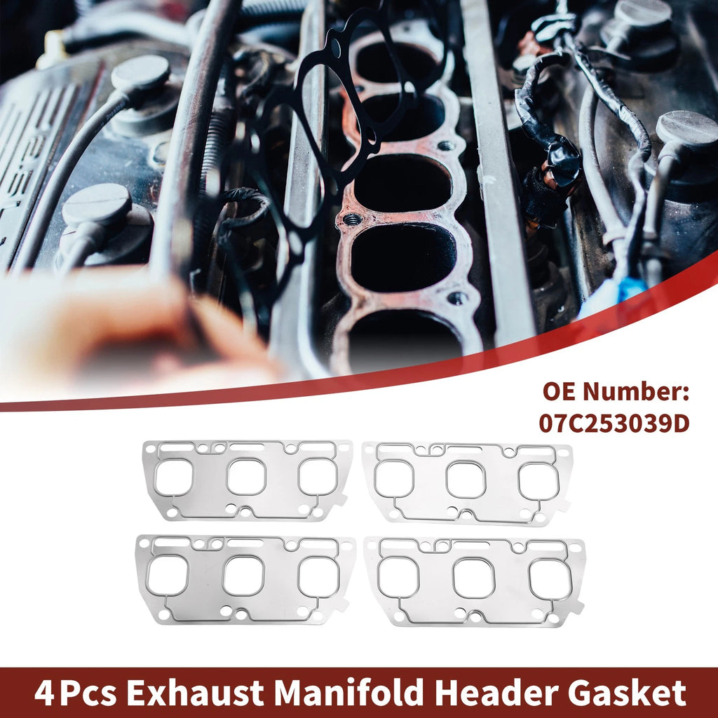 Set of 4 Exhaust Manifold Header Gaskets for Audi A8 D3 (4E2)