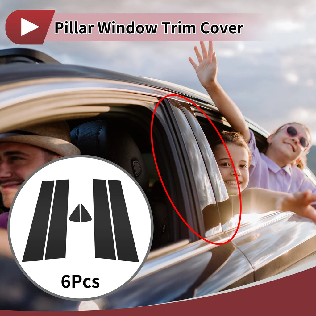 6 Pcs Car Door Pillar Window Trim for Dodge Durango (2011–2020) Black