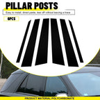 Set of 6 Glossy Black BC Pillar Post Covers for Benz ML Class W164 (2006–2011)
