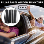 6pcs Window Trim Cover for Nissan Titan (2004–2015) Black Carbon Fiber