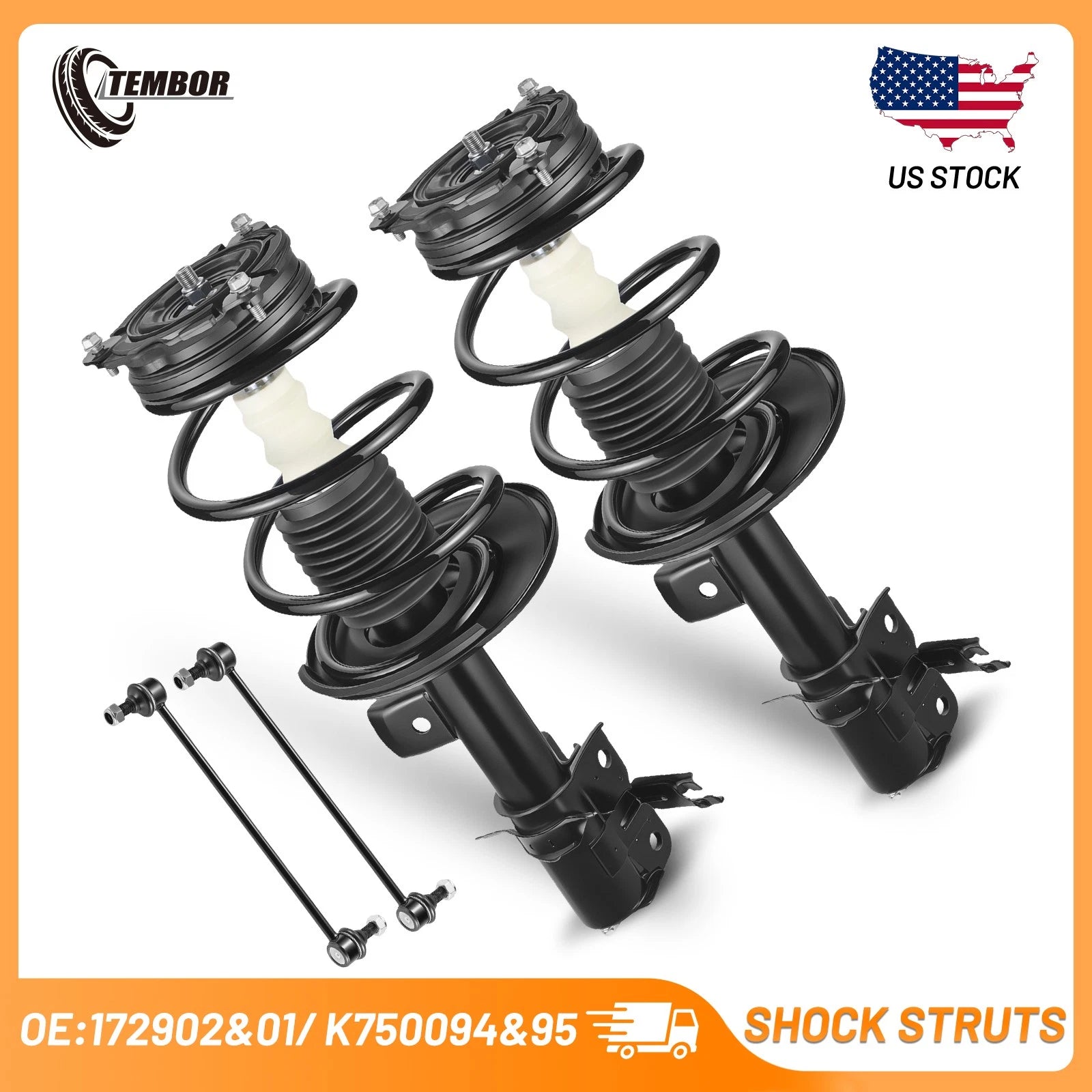 Front Struts and Coil Spring Assembly Sway Bar Links for 2013–2018 Nissan Altima