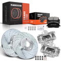 Front Drilled Brake Rotor and Pad with Caliper for Toyota Highlander (2001â2007)