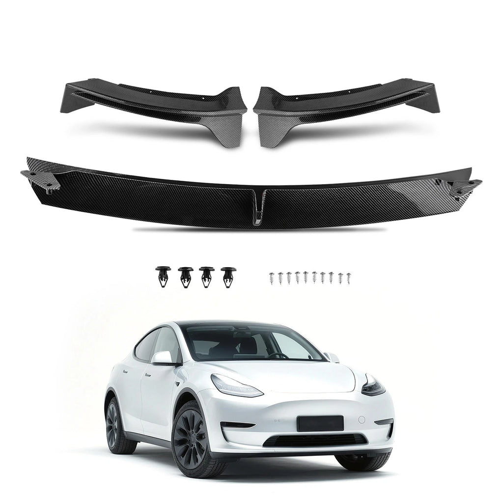 Carbon Fiber Front Bumper Lip Splitter for Tesla Model Y (2020–2024) V Style