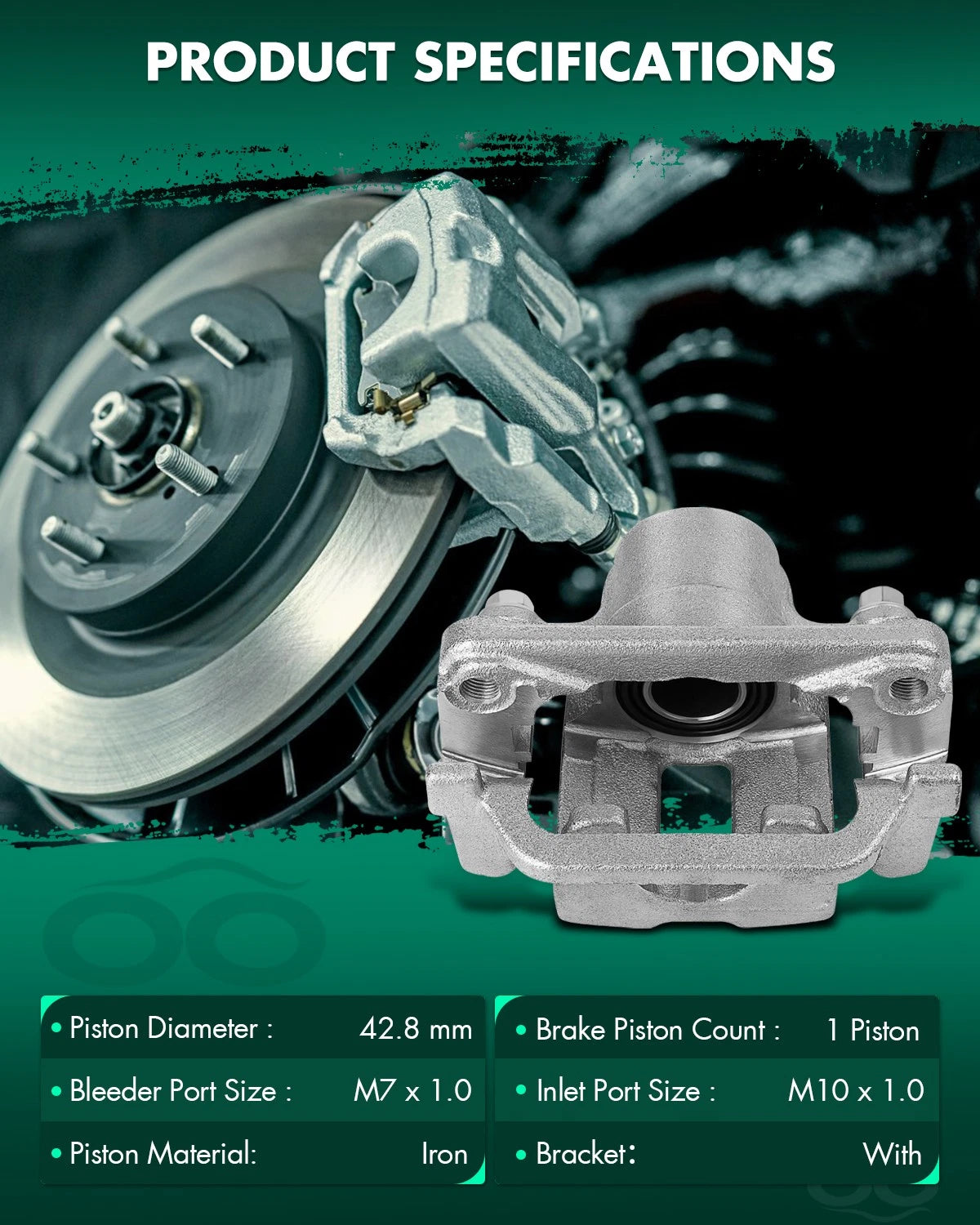 Rear Pair Brake Calipers w/ Bracket for Nissan 350Z, Murano, Quest, Infiniti G35