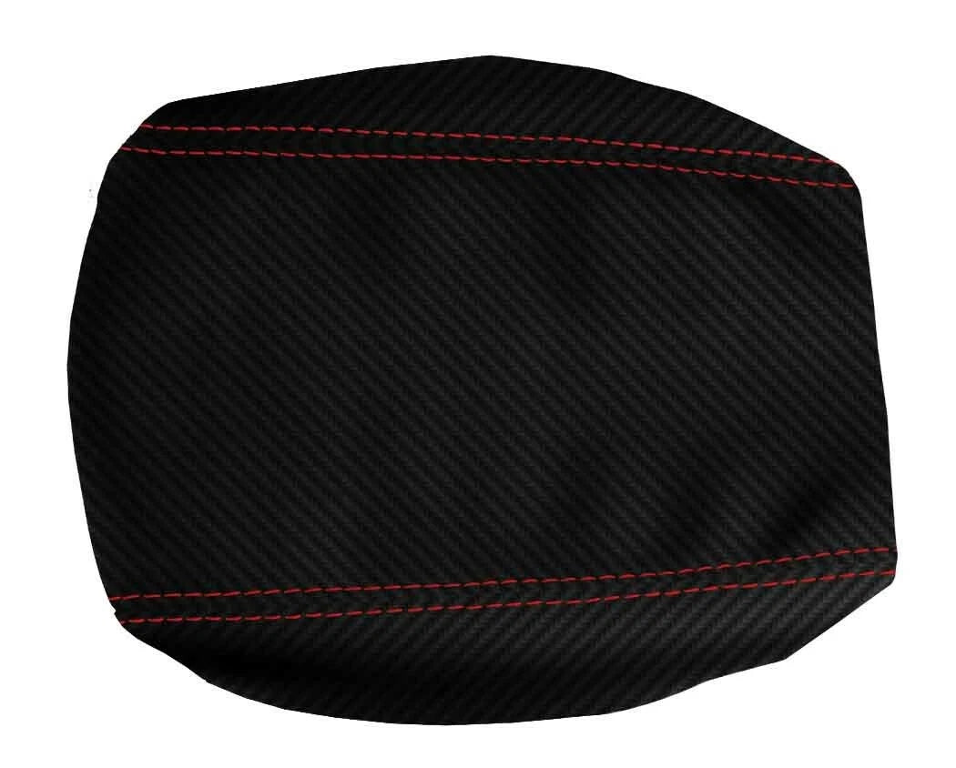 Console Lid Armrest Cover for Lexus RX350 (2010–2015) Carbon Fiber Red Stitch