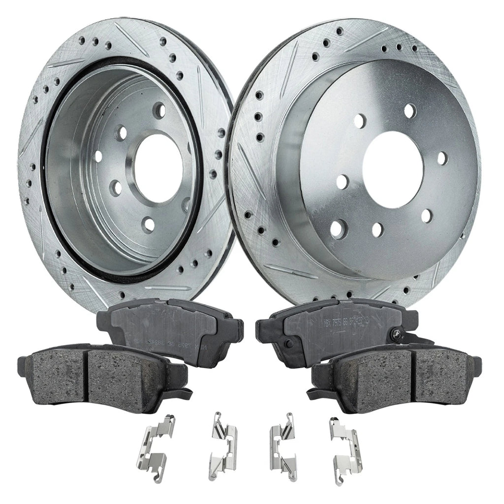 Rear Brake Disc Rotors and Pads Kit for Nissan Frontier, Xterra, Suzuki Equator
