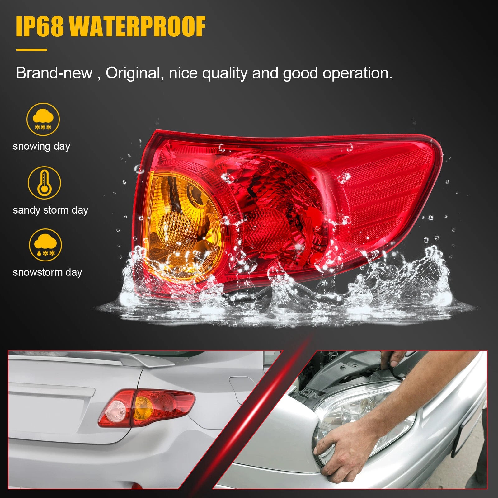 Rear Tail Lights Assembly for Toyota Corolla (2009–2010)