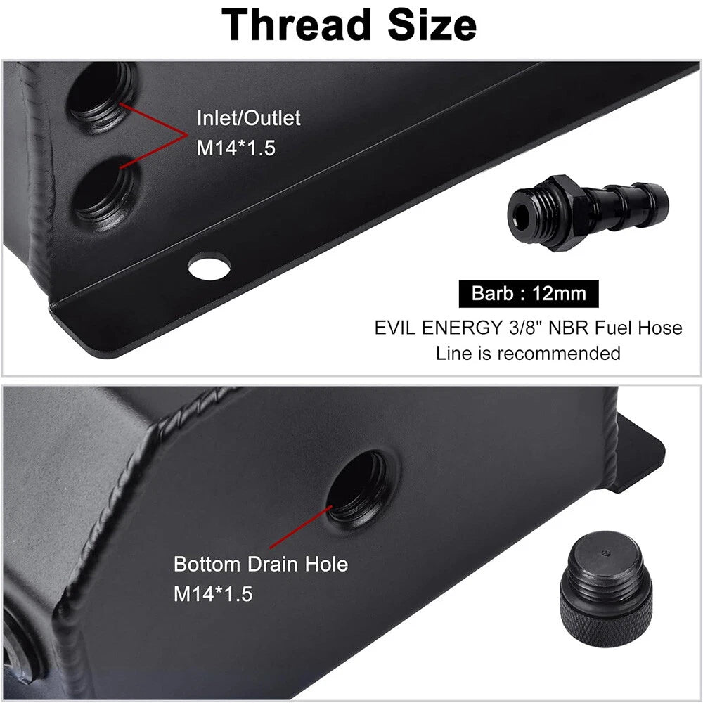 2L Aluminum Coolant Radiator Overflow Reservoir Expansion Tank