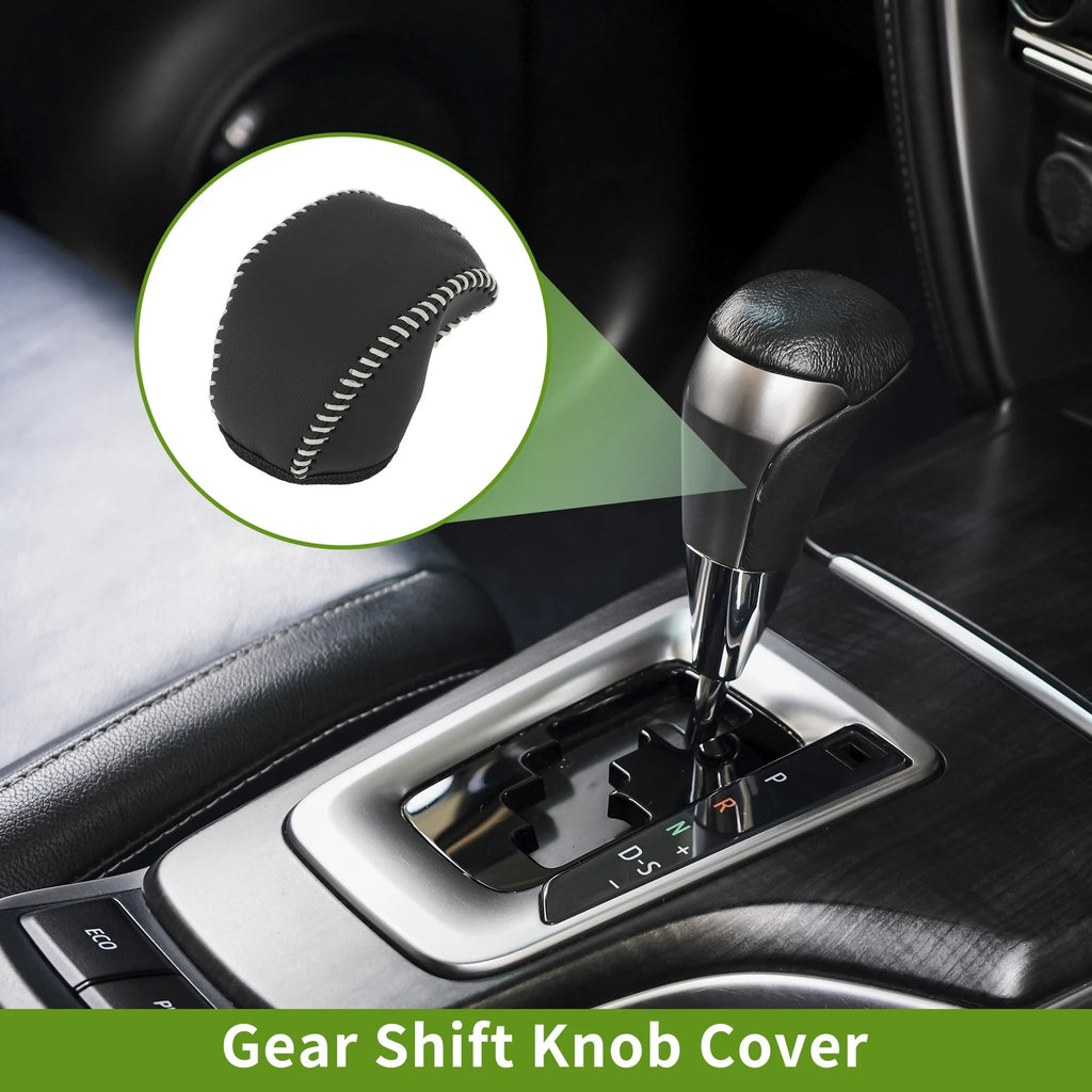 Gear Shift Knob Cover for Toyota RAV4 (2019–2024) Black Beige Faux Leather
