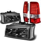 Headlight and Tail Light Set for Silverado (2003–2007) - Black/Clear, Chrome, LED