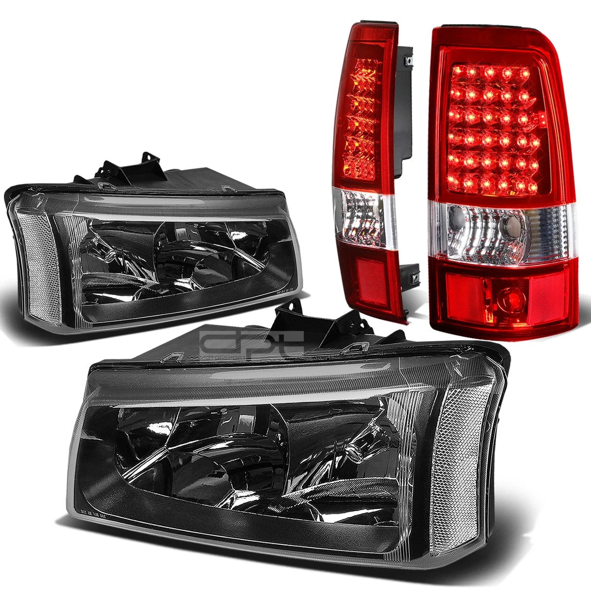 Headlight and Tail Light Set for Silverado (2003–2007) - Black/Clear, Chrome, LED