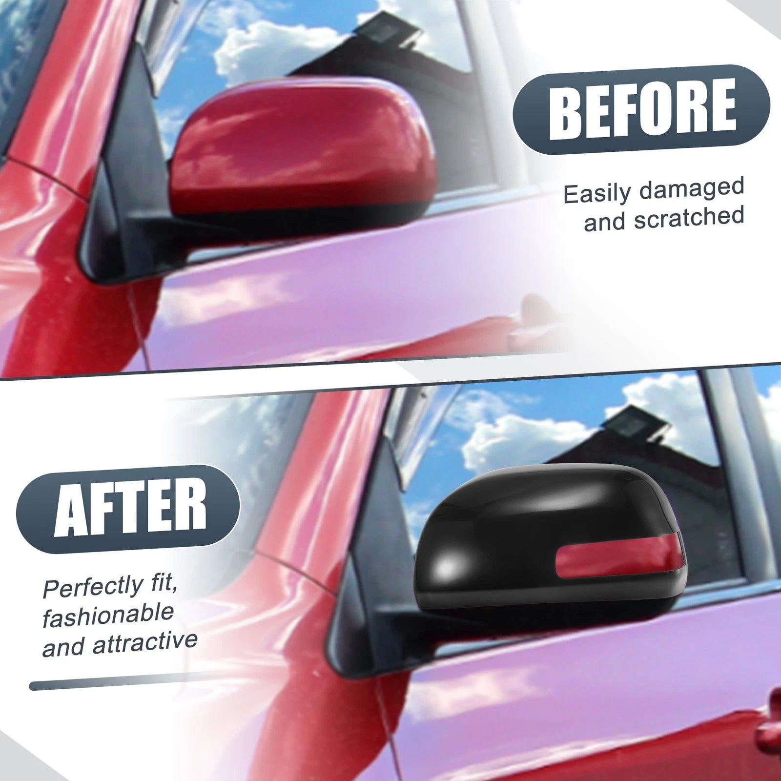 Left Side Mirror Cover Cap for Toyota RAV4 (2009–2013) - Black