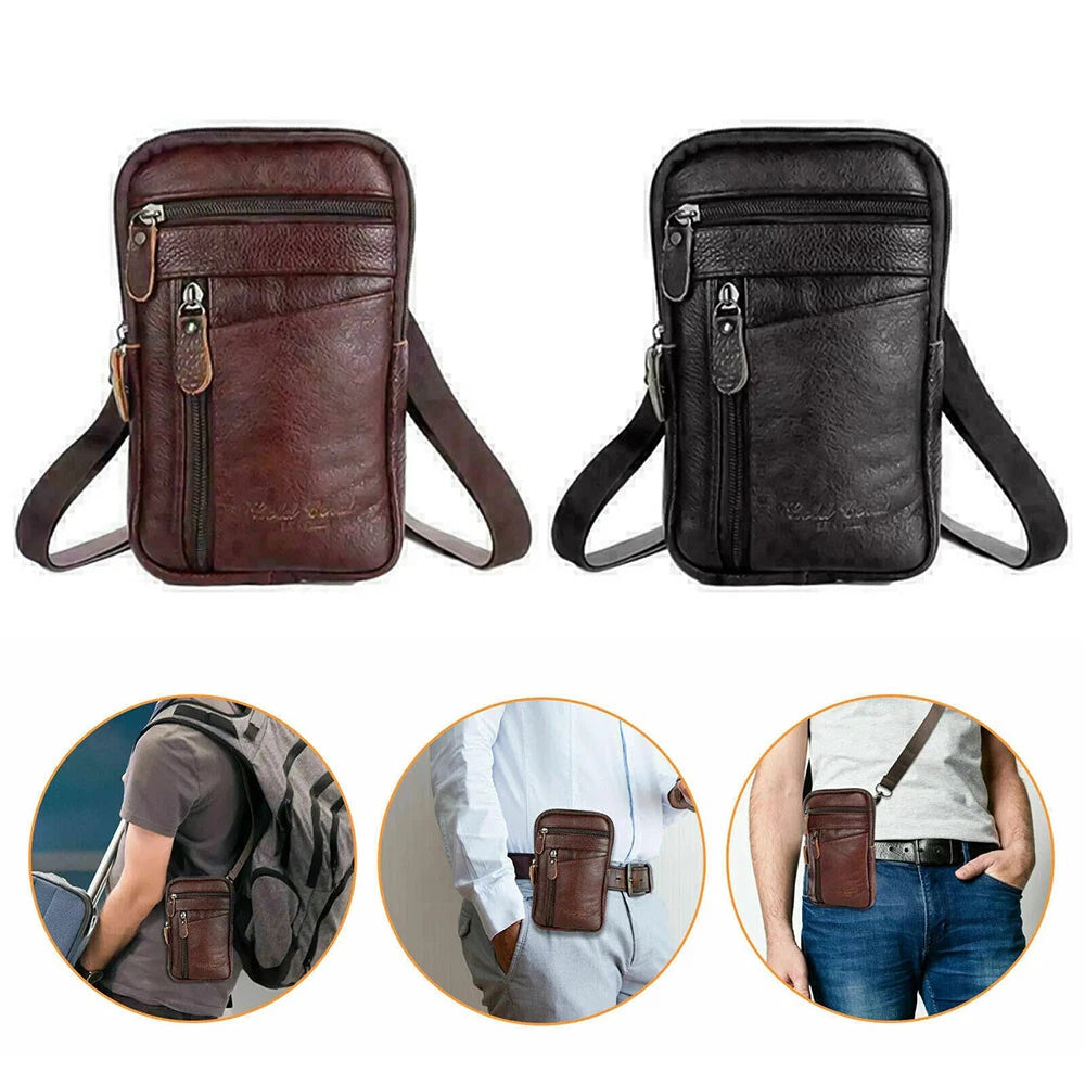 Leather Waist Bag Sling Backpack Crossbody Chest Bag
