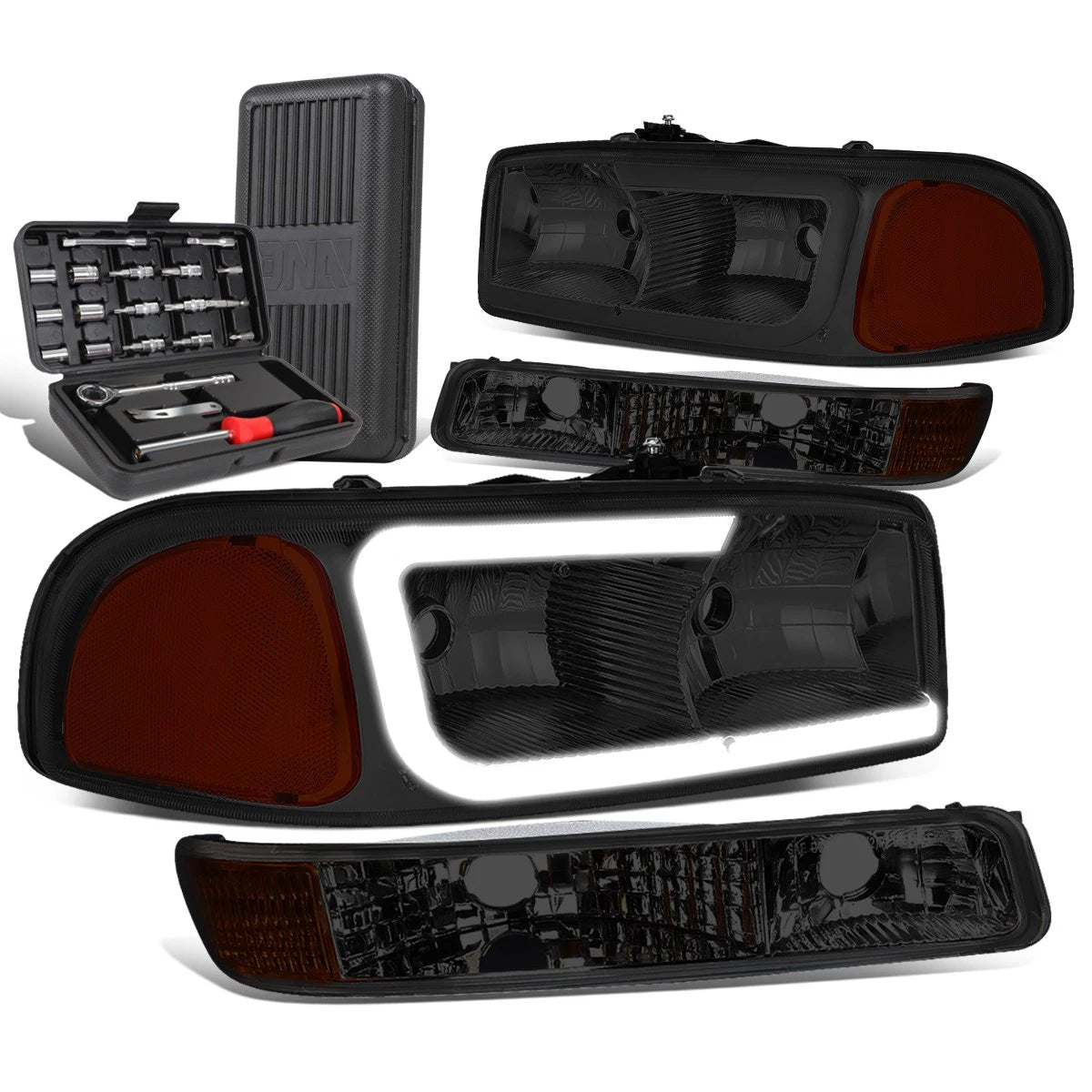 LED Bar Headlight Bumper Lamps for Sierra Yukon (1999–2007)