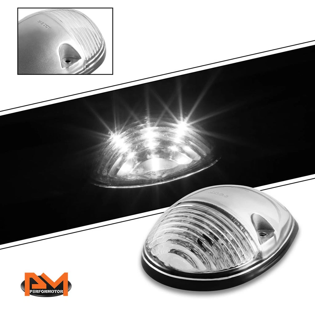 3Pcs Cab Roof Running Light Chrome Housing White LED for Silverado/Sierra (2002–2007)