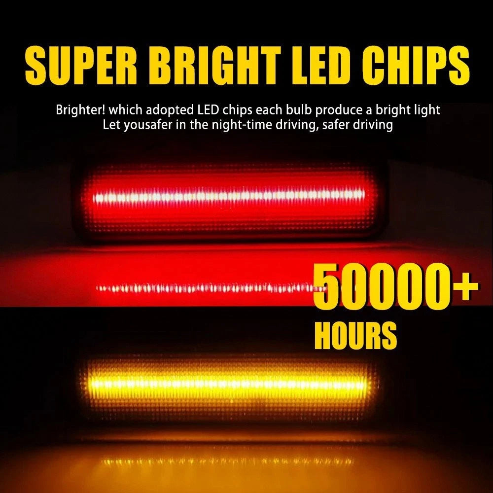 Set of 4 Smoked LED Front + Rear Side Marker Lights for Dodge Charger (1972–1974, 1984–1987)