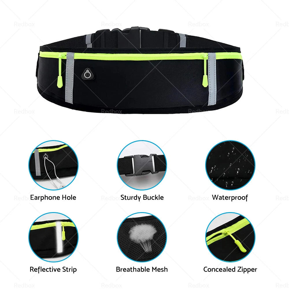 Waterproof Waist Zip Pouch for Hiking Running Travel (Universal Fit)