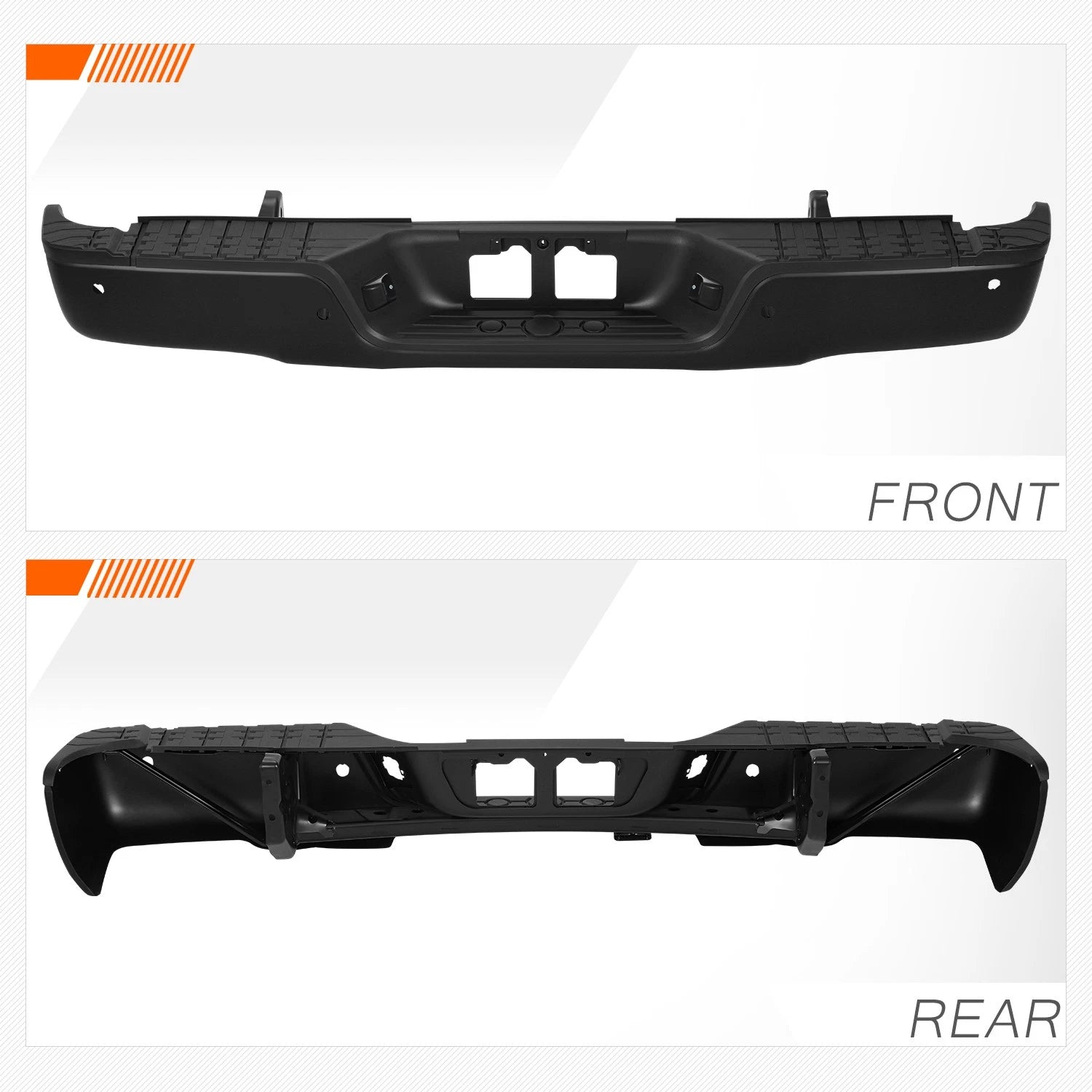 Rear Bumper for Toyota Tundra (2007–2013) w/Sensor Hole, License Lamps, Brackets
