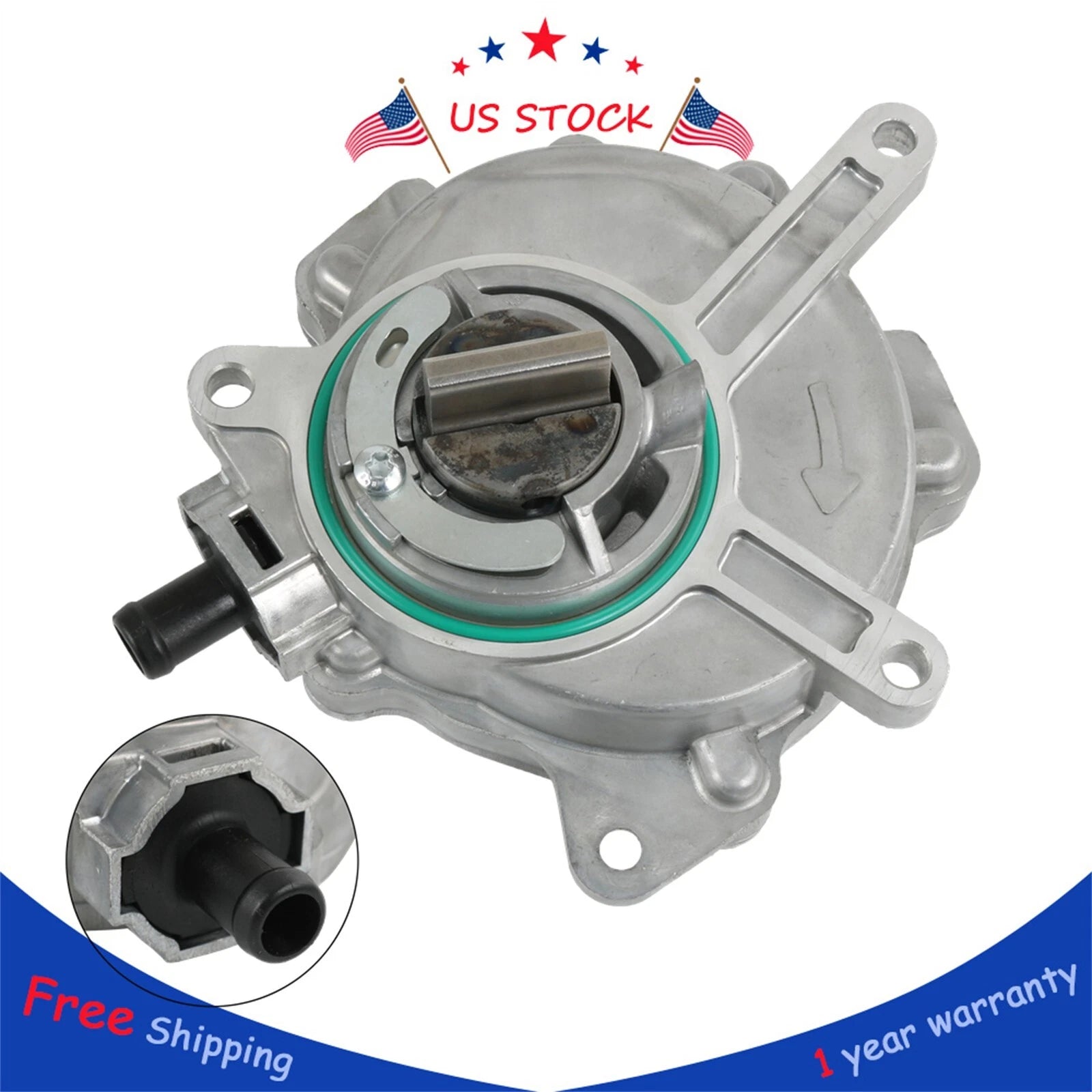 Brake Vacuum Pump for Audi A4 A3 TT Quattro Volkswagen Golf Jetta Passat (2000–2023)
