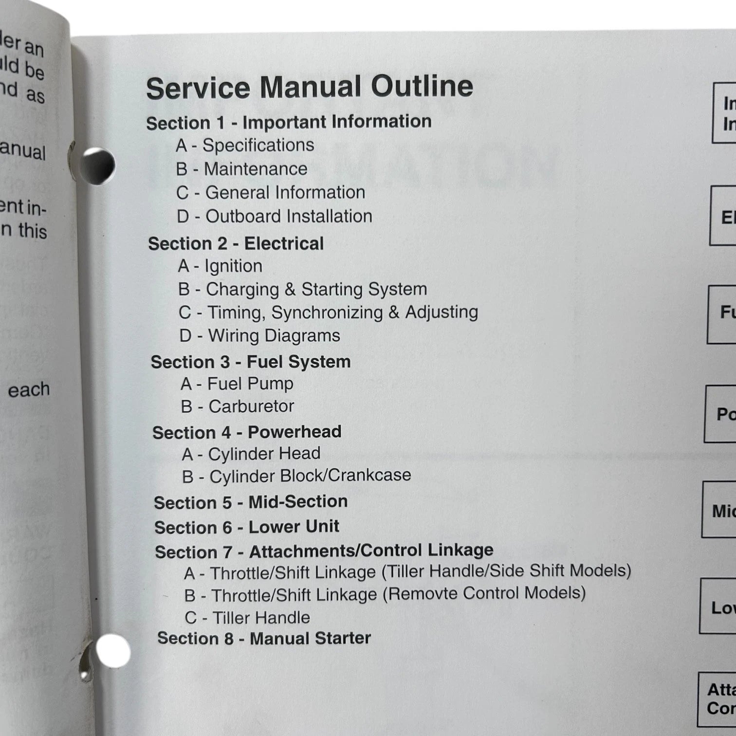 Service Manual for Mercury 90-827857R1, Mariner 8/9.9 (4 Stroke) (1990–1999)