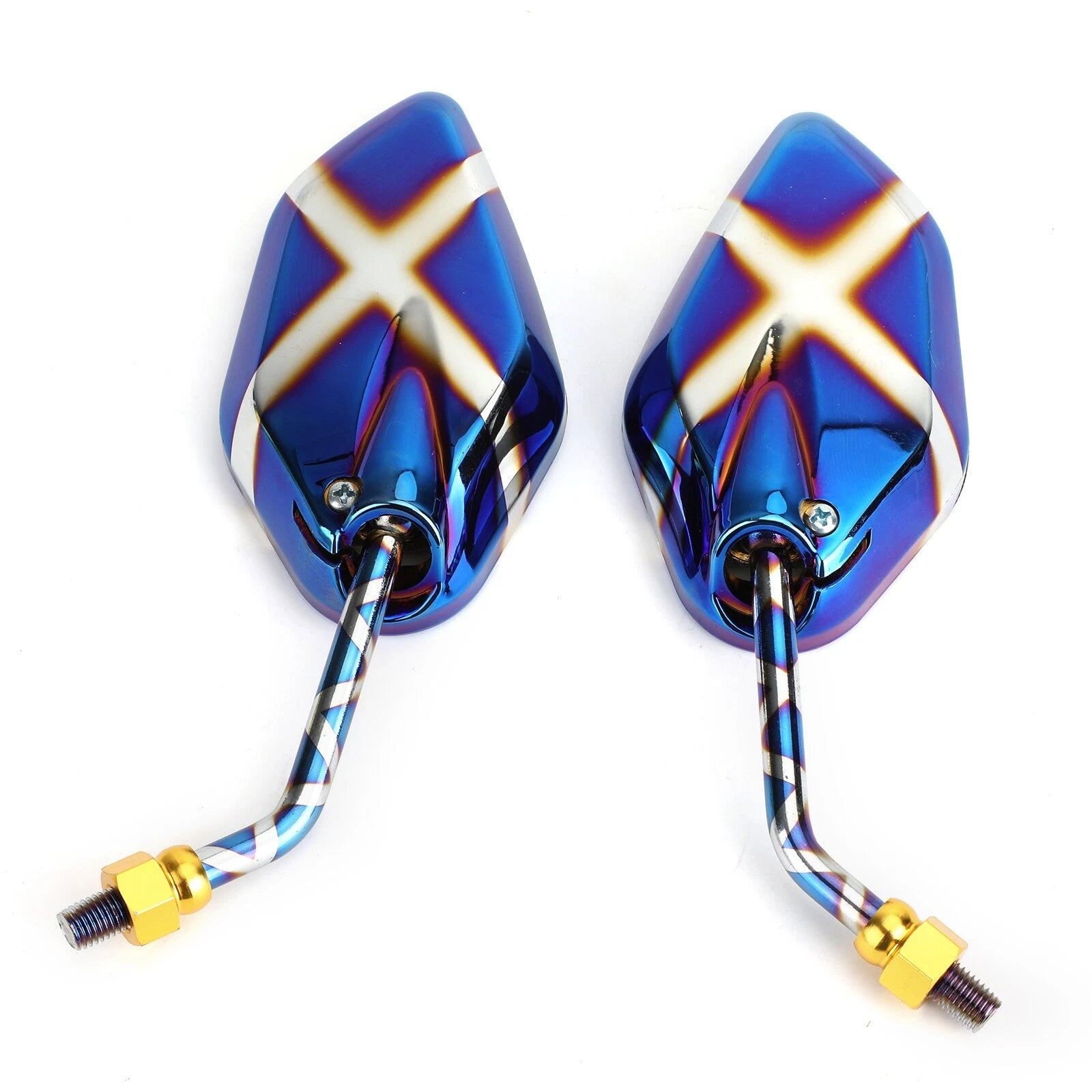 Rearview Side Mirrors 10mm M10 for Motorcycle Scooter Cruiser