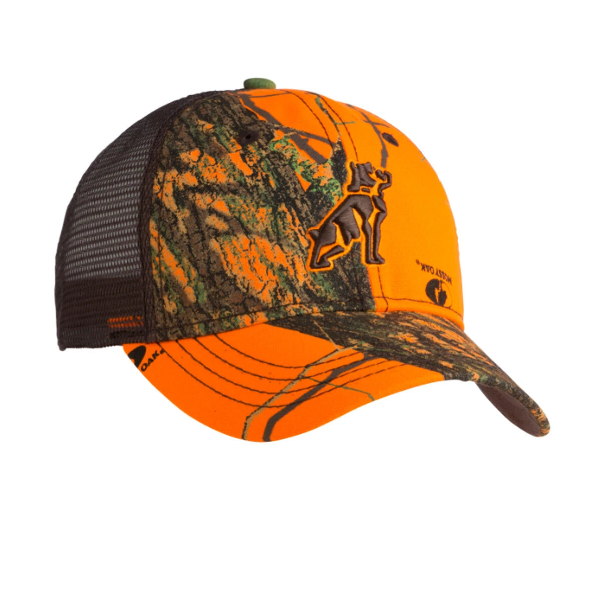 Mack Trucks Cap Blaze Orange Camouflage Brown Mesh Bulldog Embroidery