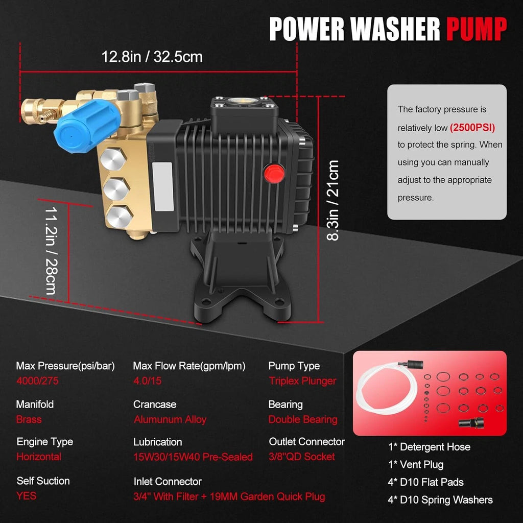 Pressure Washer Pump for 9hp/13hp/15hp (4000 PSI)