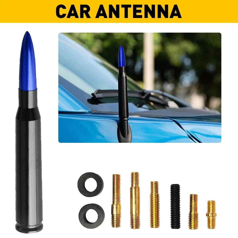 Bullet Antenna for Ford F150 (Heavy Gauge CNC Machined, Black Blue)