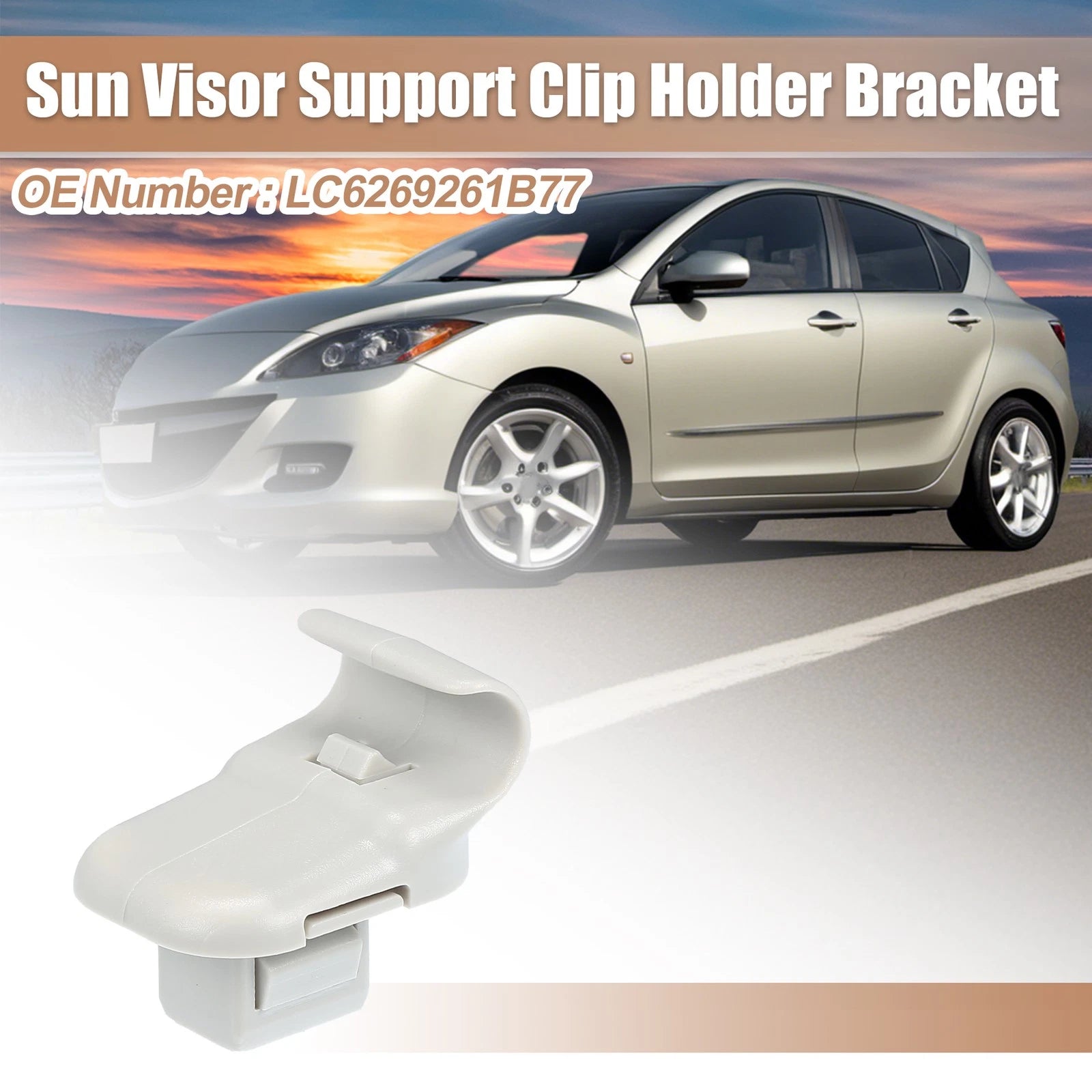 Sun Visor Support Clip Retainer No.LC6269261B77 for Mazda 3 (2004–2009)