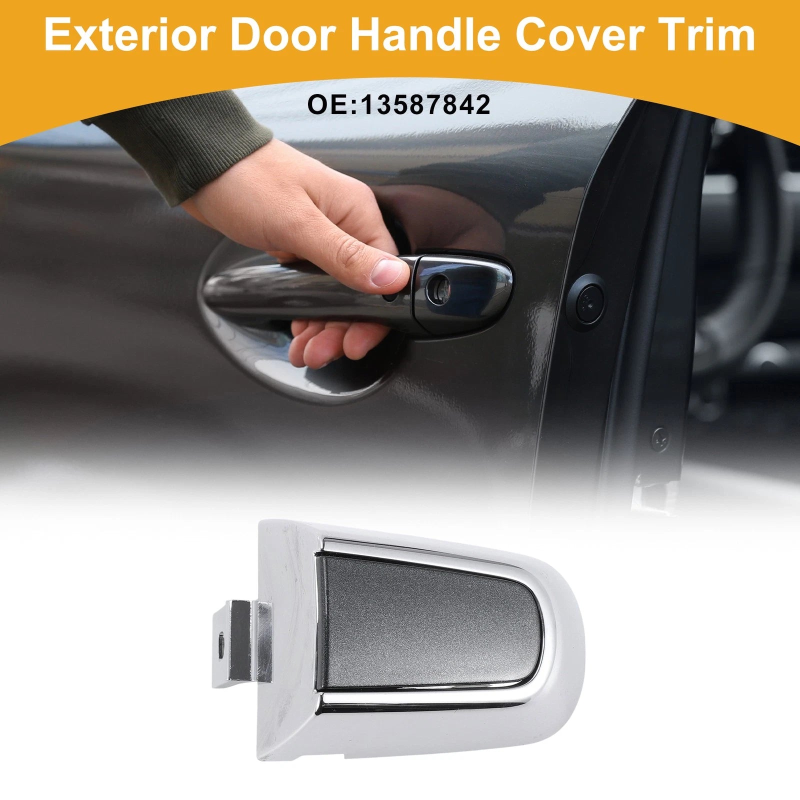 Exterior Door Handle Cover Trim for Chevrolet Malibu (2016–2018) Grey ABS