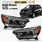 Full LED Headlight Set for Buick Encore (2017–2020) w/DRL & Module