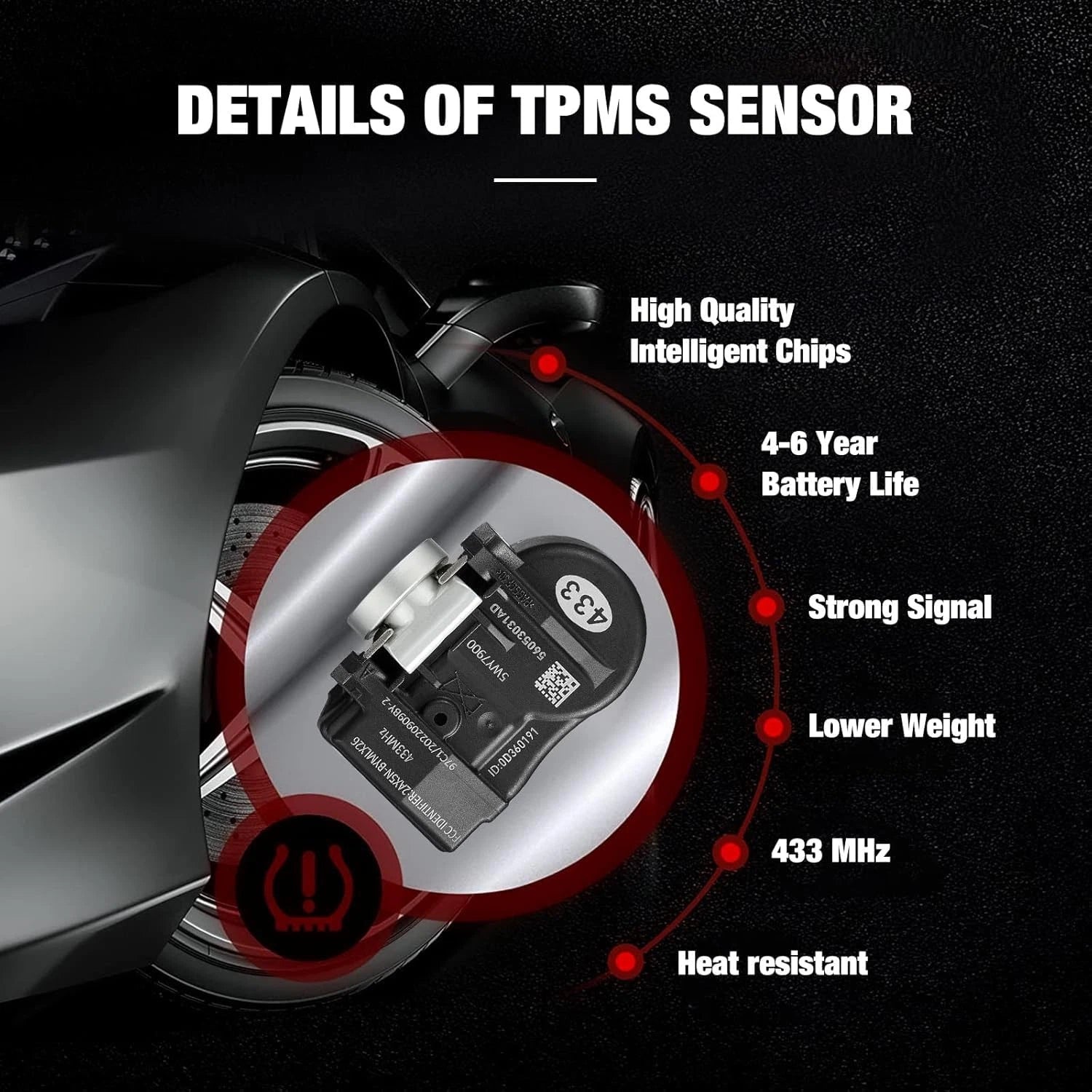 TPMS Sensor for Chrysler Dodge Jeep (2011-2019)