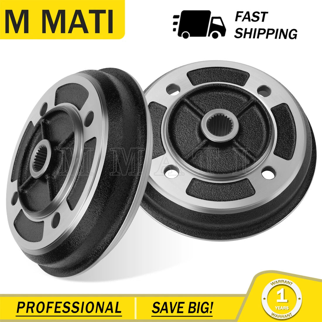 2X Front Wheel Brake Drum Hub for Kawasaki Mule 2510 Diesel (2000–2001)
