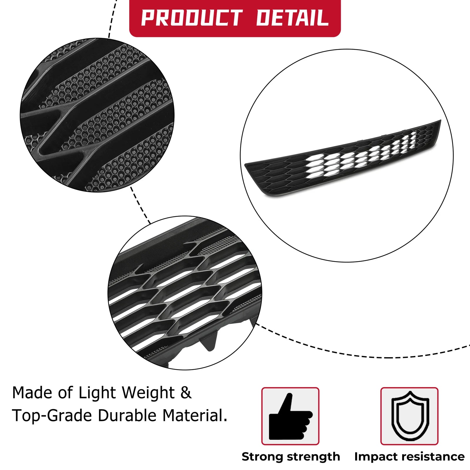 Front Lower Bumper Grille for Ford Mustang (2013-2014) Black