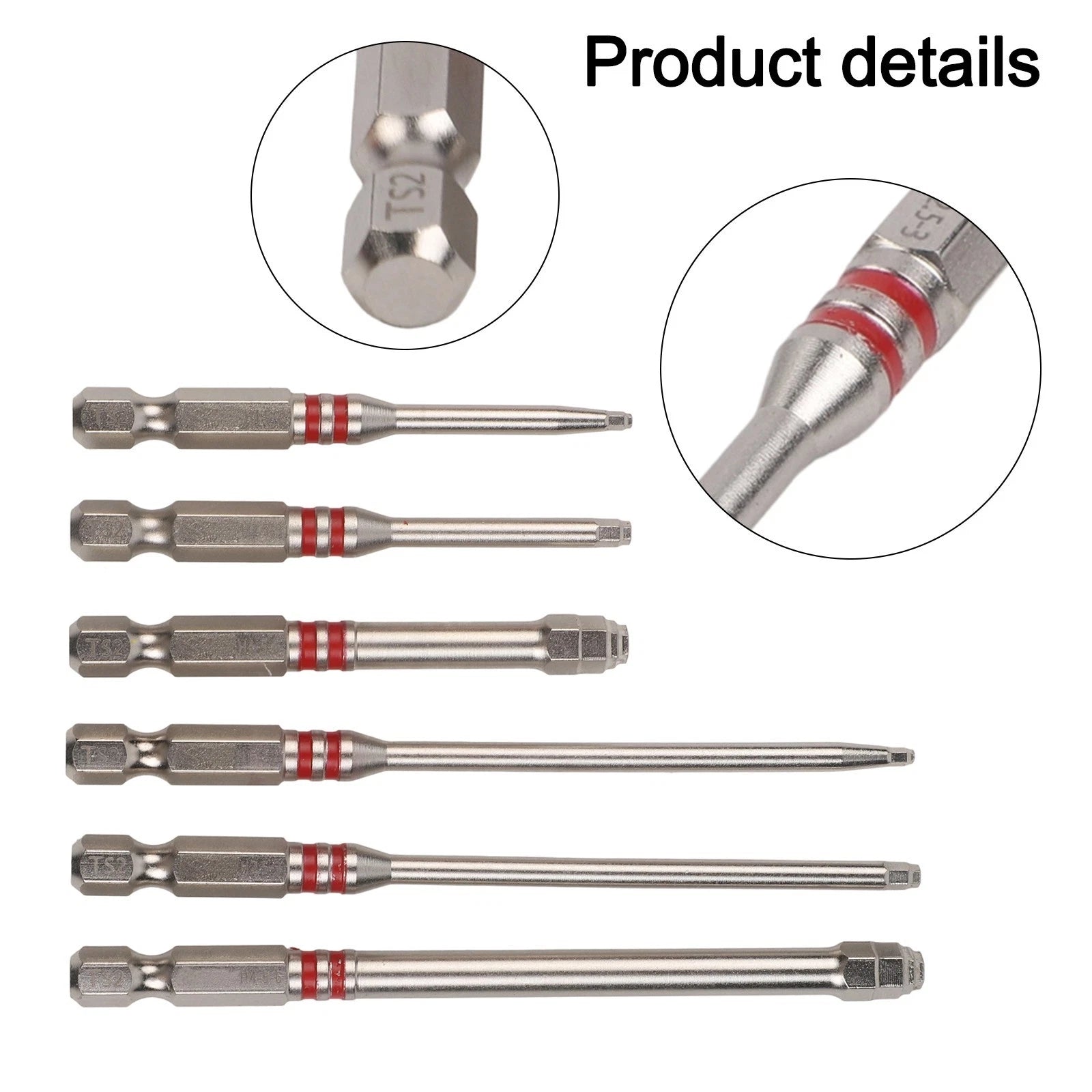 Set of 6 Hex Shank Electric Screwdriver Bits for Power Drills