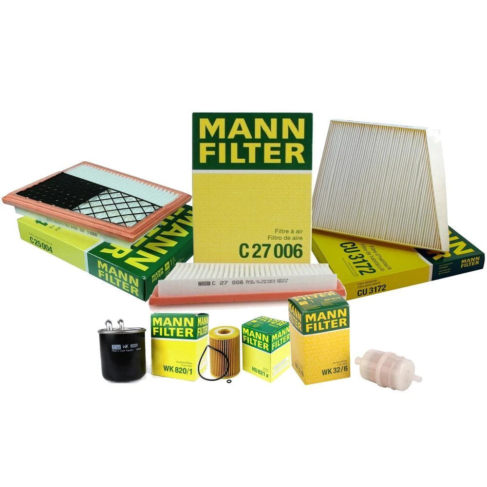 2X Mann Oil Air Paper Cabin Compressor Fuel Filter Kit for W211 (2002–2009)