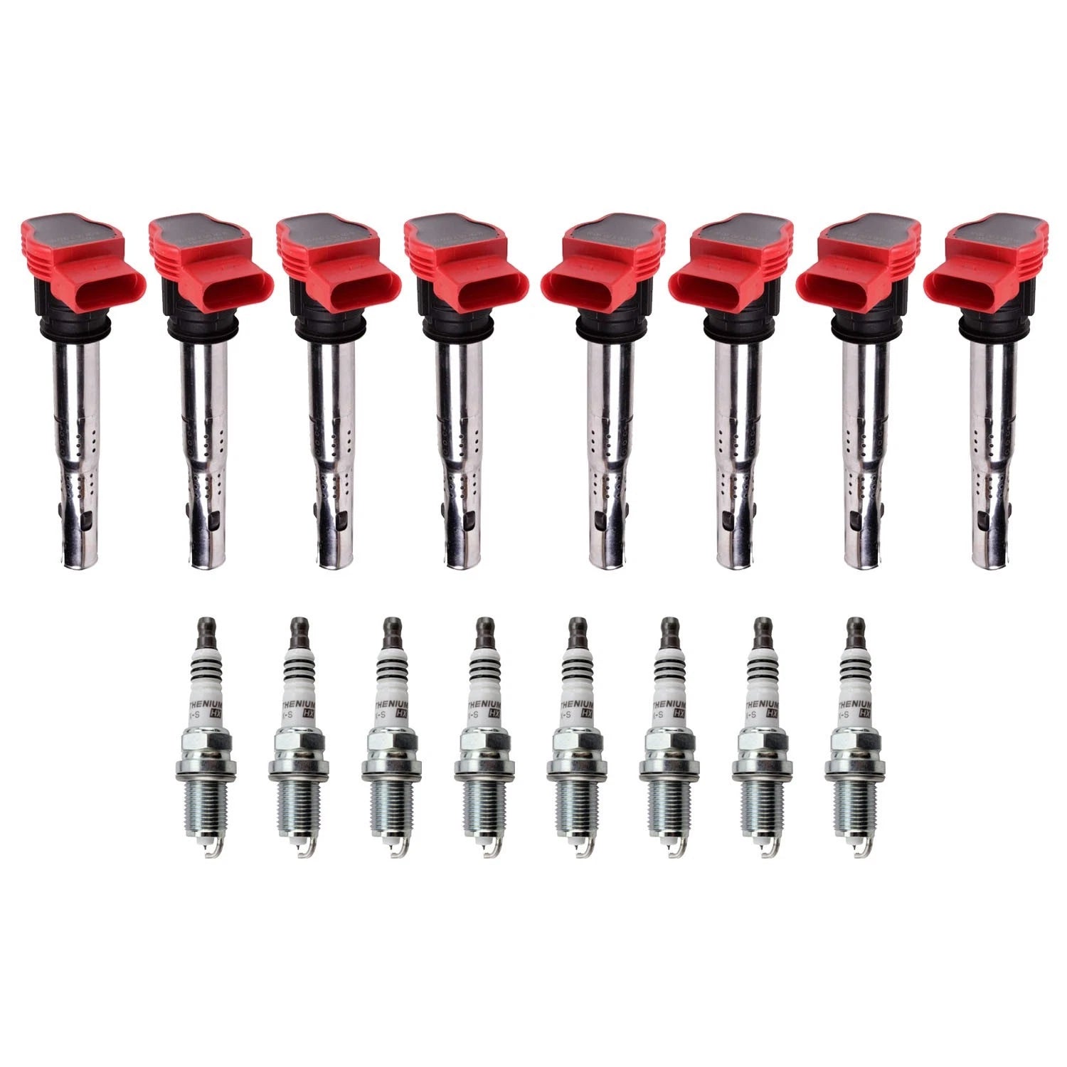 Set of 8 Ignition Coils & NGK Ruthenium HX Spark Plugs for Audi R8 (2007–2015)