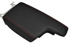 Leather Console Lid Armrest Cover for Subaru Impreza (2017–2020) Black Red Stitch