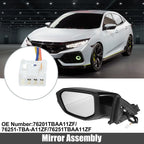 3 Pin Left Side Exterior Door Mirror Assembly Black for Honda Civic (2016-2021)