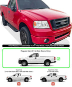 iBoard Black Running Boards for Ford F150 Regular Cab (2004-2008)