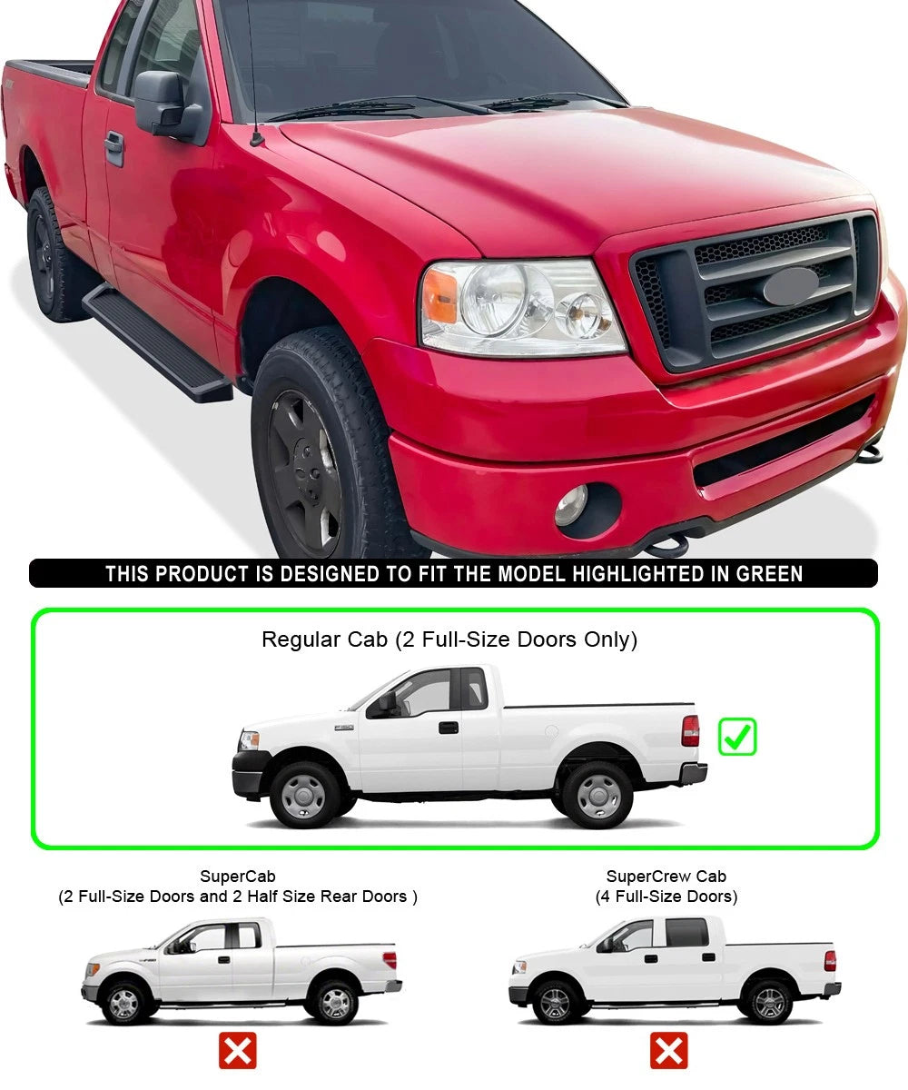 iBoard Black Running Boards for Ford F150 Regular Cab (2004-2008)