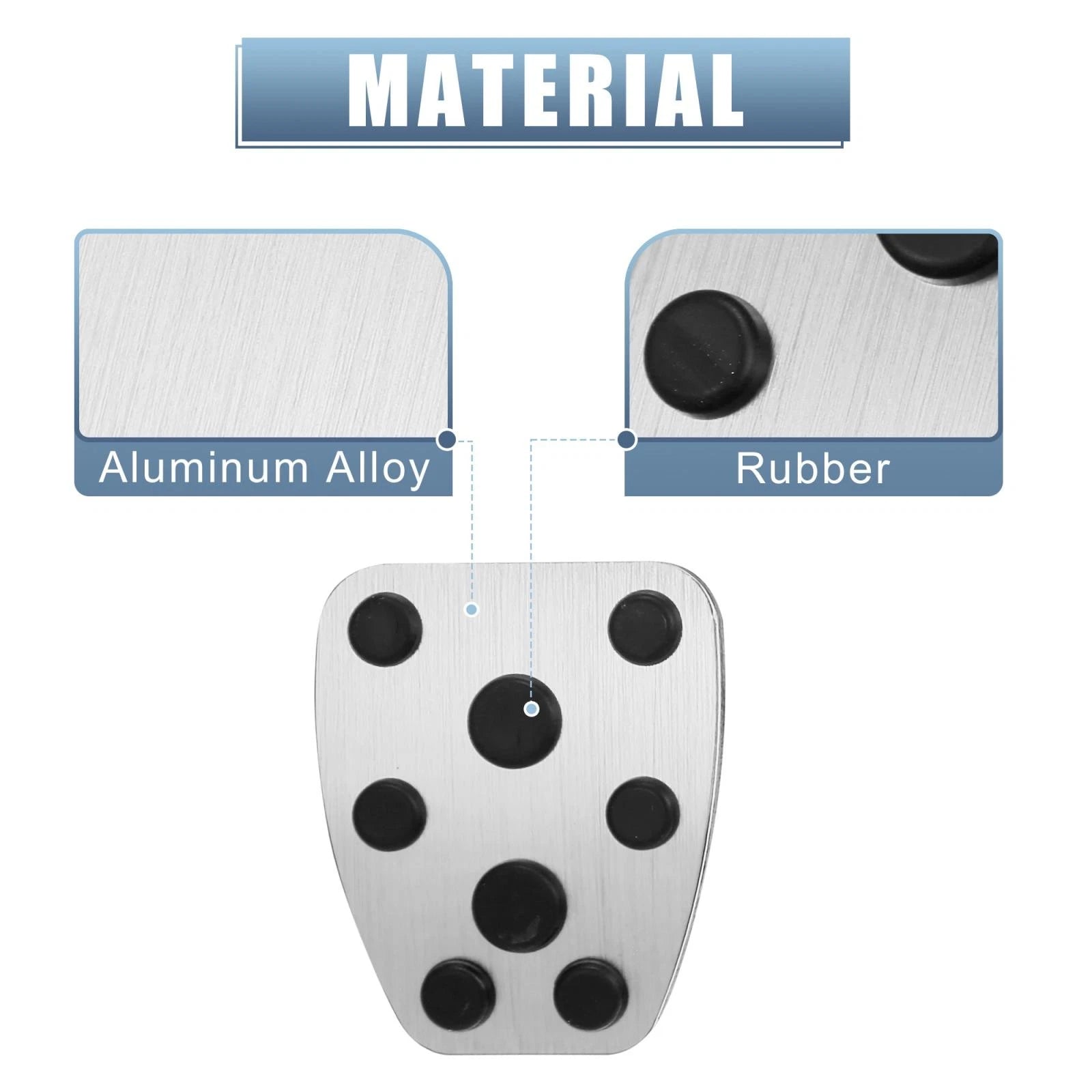Foot Pedal Cover Kit for Subaru Impreza (2017–2023) - Silver Tone
