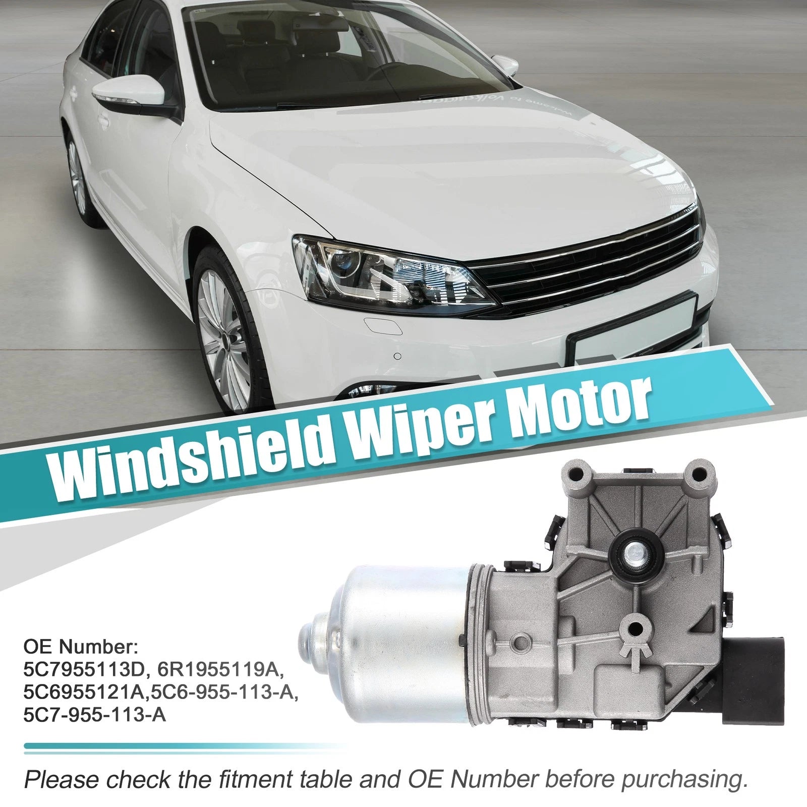 Windshield Wiper Motor for Volkswagen Jetta (2011–2015) 6R1955119A 5C6-955-113A