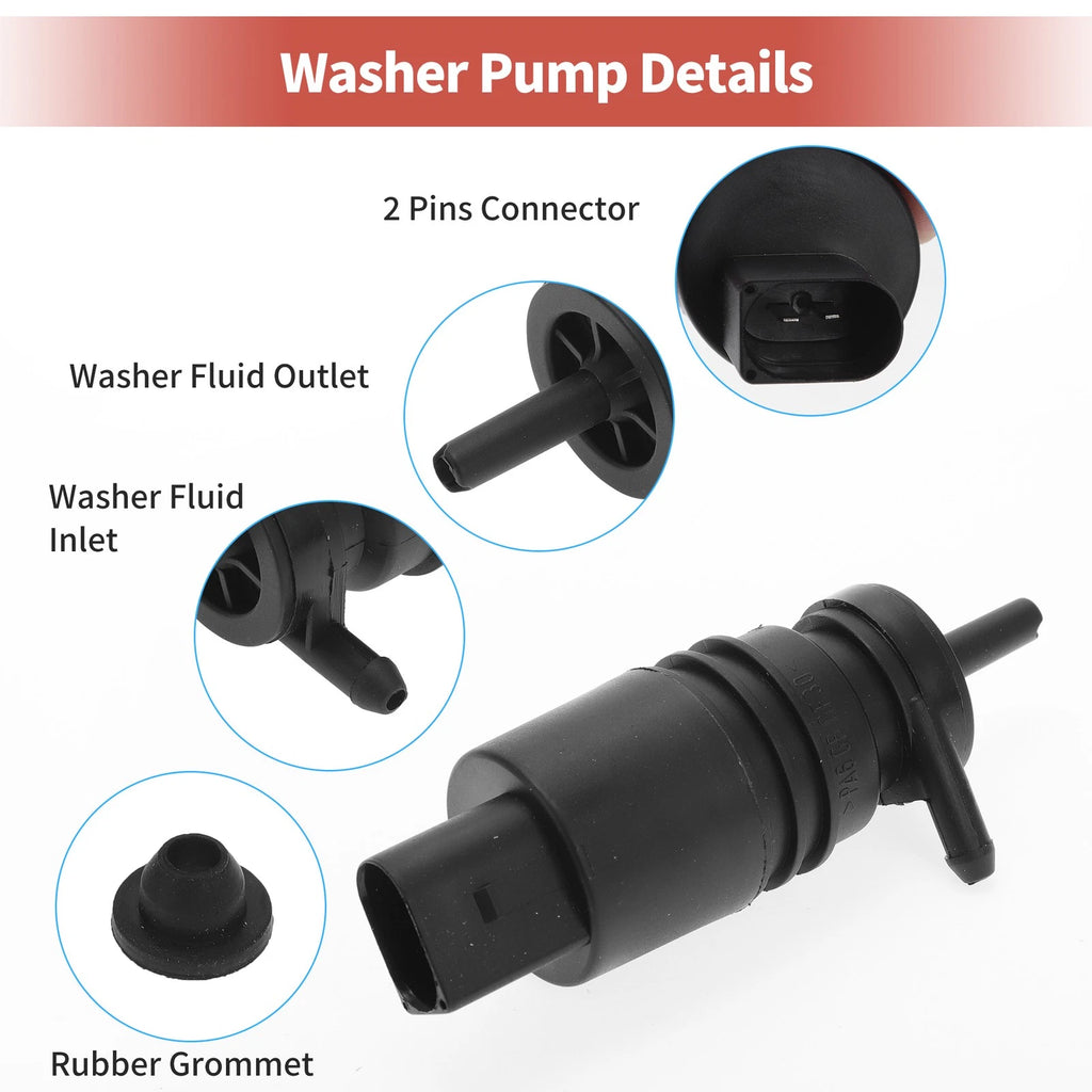 Windshield Washer Pump w/ Grommet for Buick Regal (No. 13250356)